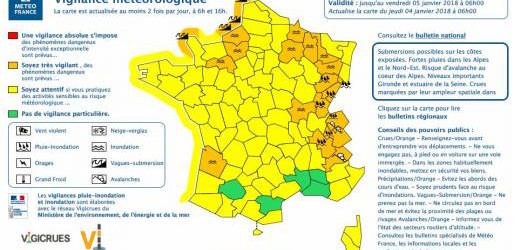 Sept nouveaux départements placés en vigilance orange aux inondations