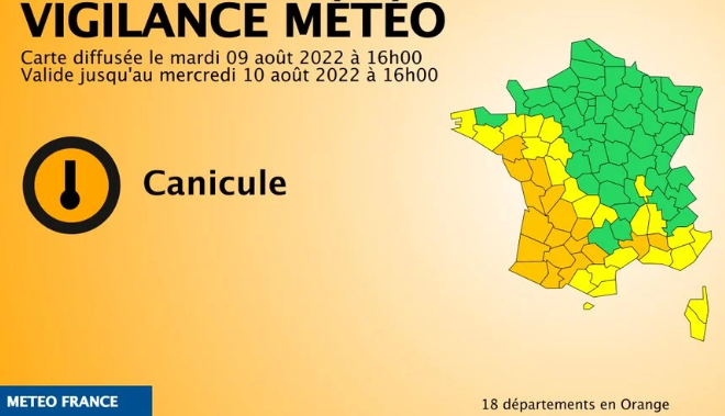 Dix Huit D Partements Son Plac S En Vigilance Orange Par M T O France